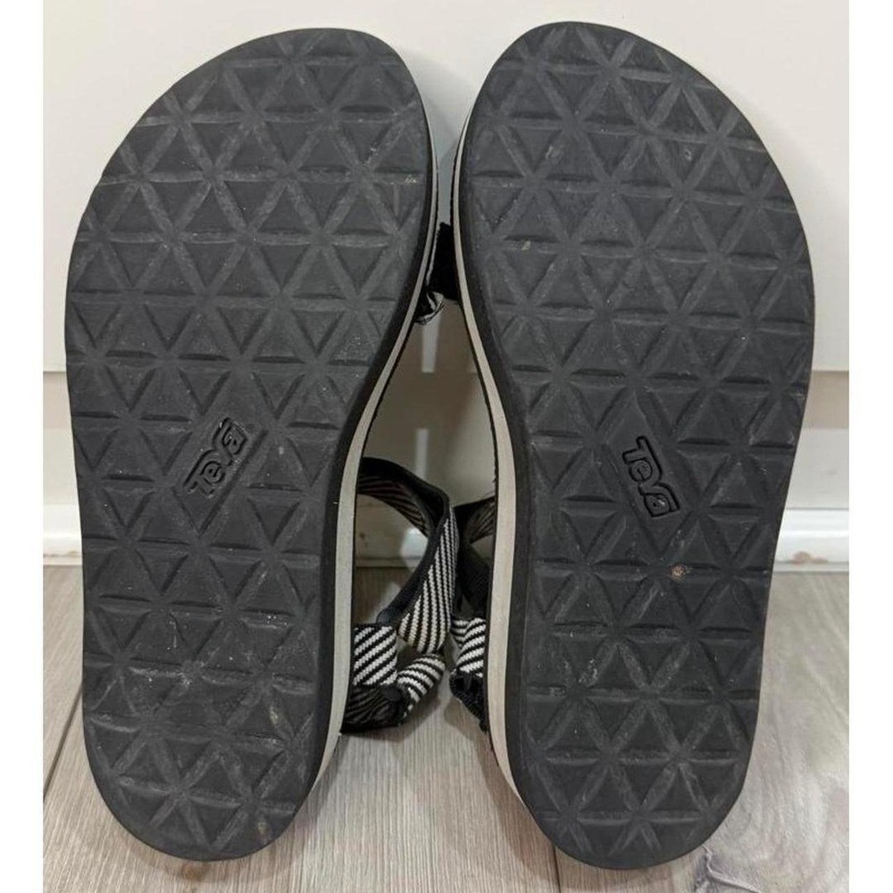 Teva Flatform Universal Black White Striped Platform Sport Sandals - Picture 3 of 6